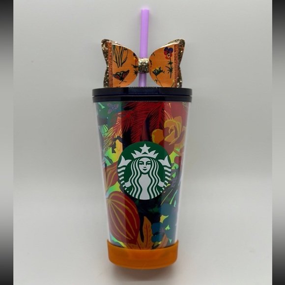 🆕Starbucks Summer 2022 Tropical Floral 16 oz Grande Tumbler Cold Cup❤️❤️❤️ - Picture 2 of 5